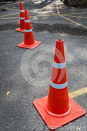 Plastic orange cone Stock Photo