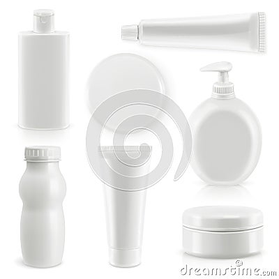 Plastic packaging, cosmetics and hygiene Vector Illustration