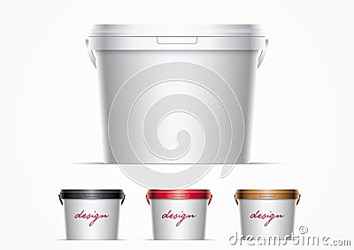 Plastic Paint Bucket Vector Illustration