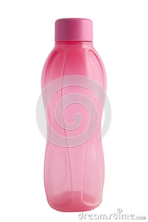 Plastic pink bottle. Stock Photo