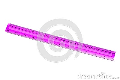 Plastic pink ruler Stock Photo