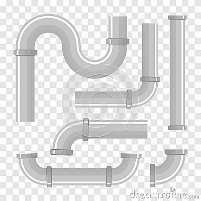 Plastic pipes. Water tubes. Pipelines vector Vector Illustration