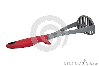 Plastic potato masher kitchen tool isolated on the white background Stock Photo