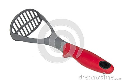 Plastic potato masher kitchen tool isolated on the white background Stock Photo