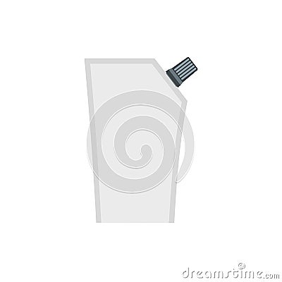 Plastic pouch with batcher icon Vector Illustration