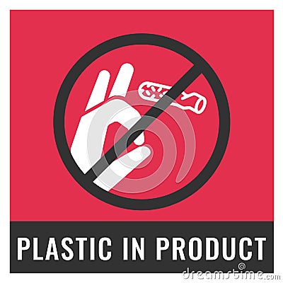 Plastic In Product. Cigarette Butts. P Vector Illustration