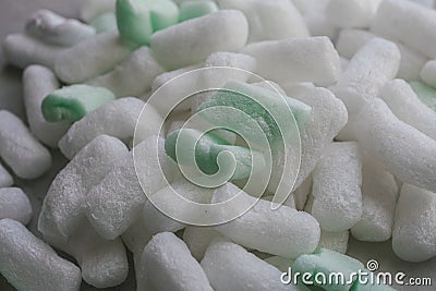 Plastic protective background and texture. Macro view of polystyrene for protection of fragile packages. Stock Photo