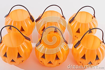 Plastic Pumpkins Stock Photo