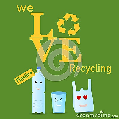 The plastic recycle poster Vector Illustration