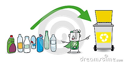 Plastic recycling Vector Illustration