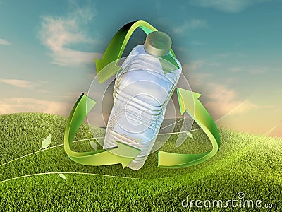 Plastic recycling Cartoon Illustration