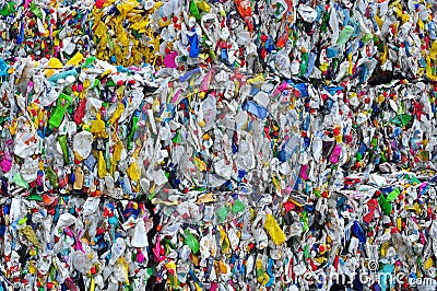 Plastic recycling PET bottles Editorial Stock Photo