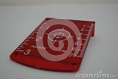 Plastic red sight for laser level Stock Photo