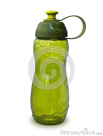 Plastic reusable water bottle Stock Photo