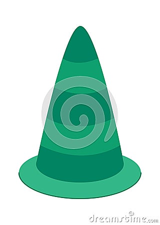 Plastic road cone flat illustration Vector Illustration