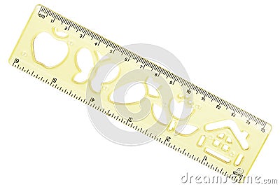 Plastic ruler and stencil Stock Photo