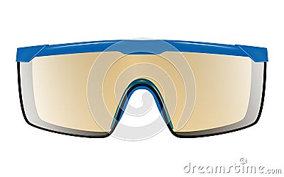 Plastic safety goggles isolated on white Vector Illustration