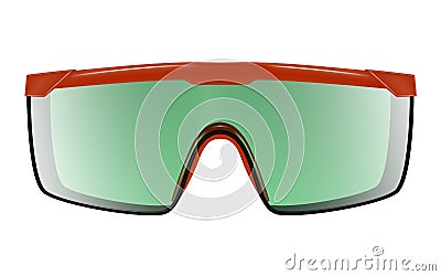 Plastic safety goggles isolated on white Vector Illustration