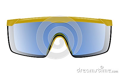 Plastic safety goggles isolated on white Vector Illustration