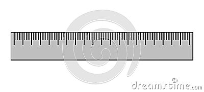 Plastic school drawing ruler on a white background Vector Illustration