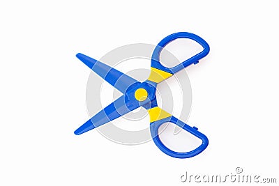 Plastic scissors Stock Photo