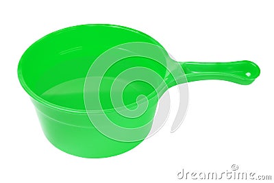 Plastic Scoop Filled with Water Stock Photo