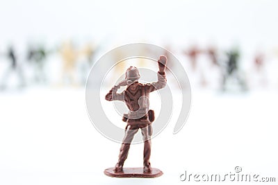 Plastic soldiers and plastic fighting Stock Photo