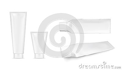 Plastic squeezed tube. Packaging for cosmetics and toothpaste Vector Illustration