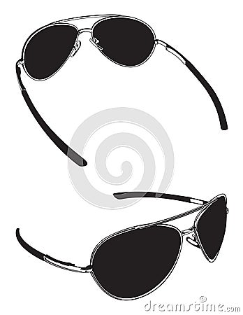 Plastic Sunglasses Vector Graphic Illustrations Set Vector Illustration