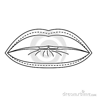 Plastic surgeon of lips icon, outline style Vector Illustration