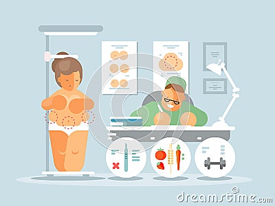 Plastic surgeon room Vector Illustration