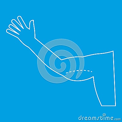 Plastic surgery, flabby arm correction icon Vector Illustration