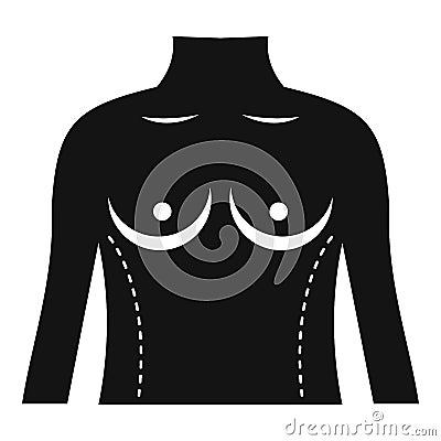 Plastic surgery of torso icon, simple style Vector Illustration