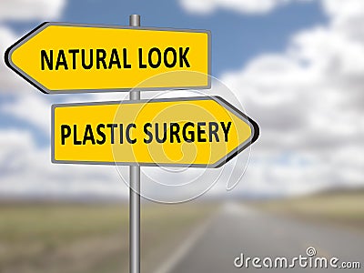 Plastic surgery vs natural look Stock Photo