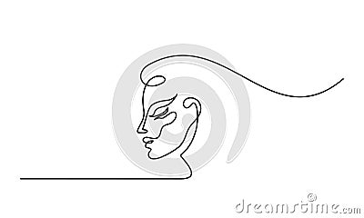 Plastic surgery of woman face line icon Vector Illustration