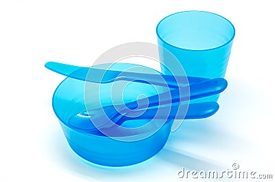 Plastic tableware Stock Photo