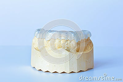 Plastic teeth guard dental mould Stock Photo