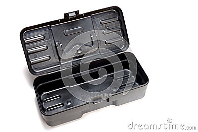Plastic toolbox opened Stock Photo
