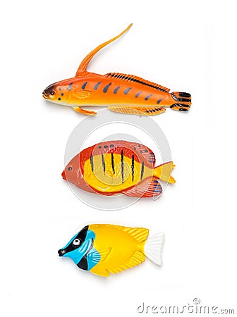 Plastic toy colorful fish Stock Photo