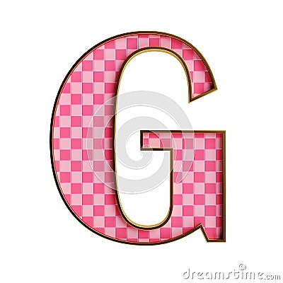 Plastic isolated pink alphabet cheker 3d illustration Cartoon Illustration