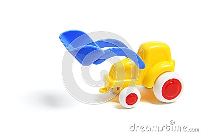 Plastic Toy Earthmover Stock Photo