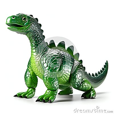 Plastic toy green dinosaur, animals, reptiles & amphibians Cartoon Illustration