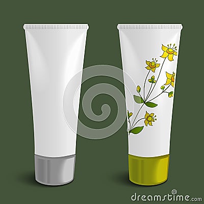 Plastic tubes, cosmetic packaging template Vector Illustration