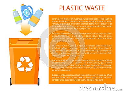 Plastic Waste Poster and Info Vector Illustration Vector Illustration