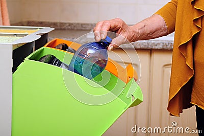 Plastic waste sorting Stock Photo