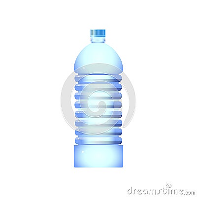 Plastic water bottle design with puddening in center and clipping path isolated on white background Vector Illustration