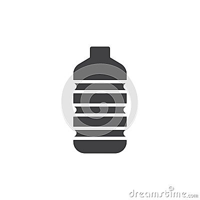 Plastic water bottle icon vector, filled flat sign, solid pictogram isolated on white. Vector Illustration