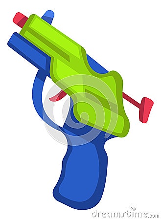 Plastic weapon. Child toy gun. Water blaster icon Vector Illustration
