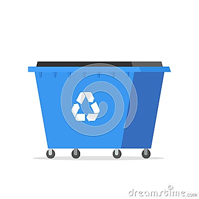 Plastic wheelie refuse waste bin Vector Illustration