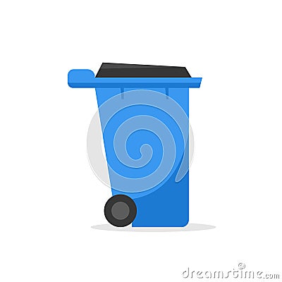 Plastic wheelie refuse waste bin Vector Illustration